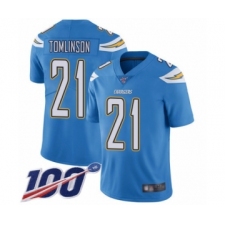 Men's Los Angeles Chargers #21 LaDainian Tomlinson Electric Blue Alternate Vapor Untouchable Limited Player 100th Season Football Jersey