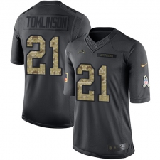 Men's Nike Los Angeles Chargers #21 LaDainian Tomlinson Limited Black 2016 Salute to Service NFL Jersey