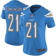 Women's Nike Los Angeles Chargers #21 LaDainian Tomlinson Electric Blue Alternate Vapor Untouchable Limited Player NFL Jersey