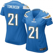 Women's Nike Los Angeles Chargers #21 LaDainian Tomlinson Game Electric Blue Alternate NFL Jersey