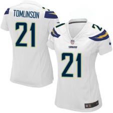 Women's Nike Los Angeles Chargers #21 LaDainian Tomlinson Game White NFL Jersey