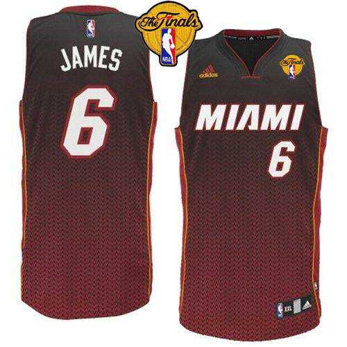 Miami Heat #6 LeBron James Black Resonate Fashion Swingman Finals Patch Stitched NBA Jersey